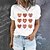 preiswerte T-Shirts-Damen T Shirt Schwarz Weiß Wein Bedruckt Graphic Herz Täglich Festtage Kurzarm Rundhalsausschnitt Basic 100% Baumwolle Standard Farbe S