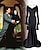 ieftine Costume &amp; Tematică din Filme-Miercuri Addams Familia Addams Morticia Addams Rochii Pentru femei Film Cosplay Modă Negru Mascaradă Rochie