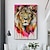 voordelige Schilderijen van dieren-handgemaakt olieverfschilderij canvas muurdecoratie moderne dieren leeuw voor interieur gerold frameloos ongerekt schilderij