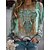 cheap Hoodies &amp; Sweatshirts-Women&#039;s Sweatshirt Pullover Basic Grass Green Black Light Green Cat Street Long Sleeve Round Neck