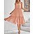 cheap Casual Dresses-Women&#039;s Casual Dress Swing Dress Tiered Dress Midi Dress Blush Pink Black Blue Pure Color Sleeveless Spring Summer Ruched Modern V Neck Loose Fit Weekend 2023 S M L XL