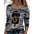 cheap Hoodies &amp; Sweatshirts-Women&#039;s T shirt Tee Black Dark Gray Gray Print Cat 3D Daily Weekend Long Sleeve Round Neck Basic Regular 3D Cat Painting S