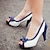 cheap Women&#039;s Heels-Women&#039;s Sandals Stilettos Platform Sandals Party Daily Bowknot High Heel Peep Toe Cute Elegant PU Leather Loafer Color Block White Rosy Pink Blue