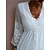 cheap Casual Dresses-Women&#039;s Casual Dress Lace Dress Mini Dress White Pure Color 3/4 Length Sleeve Winter Fall Spring Lace Classic V Neck Loose Fit Daily Date 2023 S M L XL 2XL