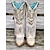 billige Historiske kostymer og vintagekostymer-dusk 1970erne Sko Western Boot Kvadratisk Tå Hippie Cowboy Dame Maskerade Fest / aften Sko