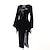 economico Vestiti-Punk &amp; Gotico Costume Sexy Vestito Costume Cosplay Abiti con spacco Manica a Campana Morticia Addams Costume Per donna Fantasia Halloween Carnevale Mascherata Festa / Sera Club Adulti Vestito