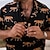 abordables camisas hawaianas de solapa para hombre-Hombre Camisa Animal Leopardo Estampados Cuello Vuelto Negro Marrón Verde Trébol Caqui Azul + azul Exterior Calle Mangas cortas Estampado Abotonar Ropa Tropical Moda Hawaiano Design