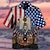 billiga lägerskjortor för män-Herr Skjorta Hawaii skjorta Grafiska tryck Örn Amerikanska flaggan Nedvikt Svart Svart / Grön Gul Ljusgrön Svart / Brun Ledigt Hawaiisk Kortärmad Mönster Button-Down Kläder Tropisk Mode Hawaiisk Mjukt