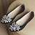 ieftine Pantofi Joși de Damă-pantofi de dama pantofi de dama pantofi de rochie bling pantofi de nunta de zi cu zi pantofi de nunta de culoare uni pantofi de domnisoara de onoare floare strasuri confort plat mocasini din satin caise