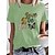 cheap Tees &amp; T Shirts-Women&#039;s T shirt Tee White Yellow Light Green Print Graphic Butterfly Daily Holiday Short Sleeve Round Neck Basic 100% Cotton Regular Painting S