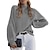 cheap Sweaters-Women&#039;s Pullover Sweater Jumper Jumper Ribbed Knit Knitted Stand Collar Pure Color Outdoor Daily Stylish Casual Winter Fall Black White S M L