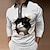 cheap Men&#039;s 3D Zipper Polo-Men&#039;s Polo Shirt Golf Shirt Graphic Prints Turndown Black Blue White+Gray Khaki Gray 3D Print Outdoor Street Long Sleeve Zipper Print Clothing Apparel Sports Fashion Streetwear Designer