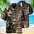 cheap Men&#039;s Camp Shirts-Men&#039;s Shirt Summer Hawaiian Shirt Skull Cat Horse Graphic Prints Cuban Collar Black Blue Khaki Outdoor Casual Short Sleeve Print Clothing Apparel Sports Fashion Streetwear Designer