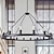 abordables Suspension-Lustre led noir sur roues 20 lumières grand lustre de campagne rustique rond luminaire industriel pour salle à manger salon îlot de cuisine hall d&#039;entrée