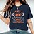 cheap Tees &amp; T Shirts-Women&#039;s T shirt Tee Black Wine Dusty Blue Print Graphic Letter Daily Holiday Short Sleeve Round Neck Basic 100% Cotton Regular Painting S