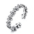 זול טבעות-פתח את הטבעת מפלגה קלאסי כסף S925 כסף סטרלינג צורת פרחים וינטאג&#039; פשוט 1 pc זירקון