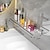 ieftine Rafturi Baie-suport de duș negru/auriu acrilic raft de baie perforat gratuit toaletă toaletă suport de depozitare montat pe perete