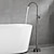 halpa Ammehanat-kylpyamme hanapistooli harmaa nykyaikainen galvanoitu vapaasti seisova keraaminen venttiili kylpy suihkuhanat