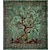 economico arazzo boho-arazzo verde albero della vita appeso a parete arazzi psichedelici cotone indiano copriletto matrimoniale foglio da picnic decorazione della parete coperta arte della parete hippie camera da letto