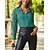 cheap Blouses &amp; Shirts-Women&#039;s Shirt Blouse Black White Light Green Button Print Leopard Polka Dot Casual Long Sleeve Shirt Collar Basic Regular S
