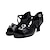 זול נעליים לטיניות-בגדי ריקוד נשים נעליים לטיניות נעלי ריקוד שלב בבית אימון בסיסי עקבים עקב רחב פתוח בבוהן אבזם שזוף שחור חום