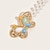 preiswerte Damengürtel-Damen Kettengürtel Plastik Schnalle frei Perlen-Perlen-Dekor Klassisch Hochzeit Party Perlengürtel mit Schmetterlingsschnalle aus Keramik