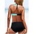 cheap Bikini Sets-Women&#039;s Swimwear Normal Tankini 2 Piece Swimsuit Graphic 2 Piece Black White Blue Padded Crop Top Bathing Suits Holiday Summer Sexy