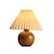 abordables lampe de chevet-Lampe de bureau en bois jupe plissée abat-jour chevet veilleuse bouton saint valentin noël prise d&#039;alimentation 1 pc