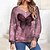 cheap Hoodies &amp; Sweatshirts-Women&#039;s Sweatshirt Pullover Basic Pink Blue Purple Butterfly Street Long Sleeve V Neck