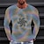 お買い得  幾何学-男性用 Tシャツ グラフィック 3D印刷 クルーネック 衣類 3Dプリント アウトドア カジュアル 長袖 プリント ヴィンテージ ファッション デザイナー