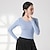 billige Dansetrening-pustende activewear topp uthult ren farge kvinners ytelsestrening langermet høy polyester