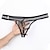 cheap Men&#039;s Exotic Underwear-Men&#039;s 3 Pack Thongs Thong Underwear Sexy Panties Spandex Breathable Soft Plain Mid Waist Black White