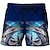 cheap Men&#039;s Board Shorts-Men&#039;s Board Shorts Swim Shorts Swim Trunks Summer Shorts Beach Shorts Pocket Drawstring Elastic Waist Graphic Prints Fish Comfort Quick Dry Outdoor Daily Going out Fashion Streetwear Black White