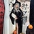 economico Vestiti-Punk &amp; Gotico Costume Sexy Vestito Costume Cosplay Abiti con spacco Manica a Campana Morticia Addams Costume Per donna Fantasia Halloween Carnevale Mascherata Festa / Sera Club Adulti Vestito