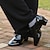 זול נעליים לטיניות-בגדי ריקוד גברים נעליים לטיניות ריקודים סלוניים נעליים מודרניות הצגה הדרכה שלב עקבים עקב נמוך שחור שחור בהיר