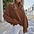 cheap Sweaters-Women&#039;s Pullover Sweater Jumper Jumper Ribbed Knit Knitted Stand Collar Pure Color Outdoor Daily Stylish Casual Winter Fall Black White S M L