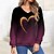 cheap Hoodies &amp; Sweatshirts-Women&#039;s Sweatshirt Pullover Basic Pink Blue Purple Graphic Street Long Sleeve V Neck