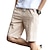 cheap Linen Shorts-Men&#039;s Linen Shorts Summer Shorts Casual Shorts Pocket Drawstring Elastic Waist Plain Knee Length Outdoor Daily Going out Linen / Cotton Blend Fashion Streetwear Red Navy Blue Micro-elastic