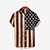 tanie Męskie koszule z nadrukiem-Męskie Koszula Koszula hawajska Vintage hawajskie koszule Wzory graficzne Flaga Ameryki Wieczorne Biały Czerwony Tęczowy Szary Ulica Codzienny Krótkie rękawy Nadruk Przycisk w dół Odzież Tropikalny