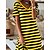 cheap Casual Dresses-Women&#039;s Casual Dress T Shirt Dress Tee Dress Midi Dress White Yellow Pink Striped Short Sleeve Winter Fall Spring Split Fashion V Neck Daily Vacation 2023 S M L XL XXL 3XL