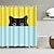 abordables Rideaux De Douche Haut Vente-Rideau de douche chat, rideaux de douche pour salle de bain, impression 3d tissu imperméable lavable feuille de plante rideau de douche avec 12 crochets