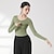 זול אימון ריקוד-חלק עליון לנשימה אקטיבית חלול בצבע טהור אימון ביצועים לנשים פוליאסטר גבוה עם שרוולים ארוכים