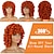 baratos Perucas de Carnaval-Perucas curtas de cabelo sintético afro encaracolado para mulheres negras soltas, fofas, na altura dos ombros, cabelo de aparência natural, perucas laranja, resistentes ao calor, perucas de