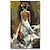 cheap People Paintings-Handmade Oil Painting Hand Painted Vertical People Contemporary Modern Rolled Canvas (No Frame)
