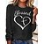 cheap Tees &amp; T Shirts-Women&#039;s Tunic Black White Pink Letter Daily Sports Long Sleeve Round Neck Basic Regular S