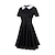 billige Film- og tv-kostumer-onsdag Addams onsdag Kjoler Cosplay kostume Dame Film Cosplay Cosplay Halloween Sort 1 Sort Sort 2 Karneval Maskerade Kjole