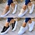 cheap Women&#039;s Sneakers-Women&#039;s Sneakers Plus Size Canvas Shoes White Shoes Outdoor Daily Walking Summer Rivet Flat Heel Round Toe Sporty Classic Casual Walking Shoes PU Leather Lace-up Solid Colored Black White Pink
