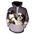 voordelige nieuwigheid grappige hoodies en t-shirts-Dier Hond Trui met capuchon Cartoon Manga Anime 3D Grafisch Trui met capuchon Voor Voor Stel Voor heren Dames Volwassenen 3D afdrukken