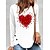 cheap Tees &amp; T Shirts-Women&#039;s Tunic Black White Pink Letter Casual Daily Long Sleeve Round Neck Basic Regular S