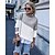 cheap Hoodies &amp; Sweatshirts-Women&#039;s Sweatshirt Pullover Basic Khaki Light Grey Color Block Street Long Sleeve Pile Neck